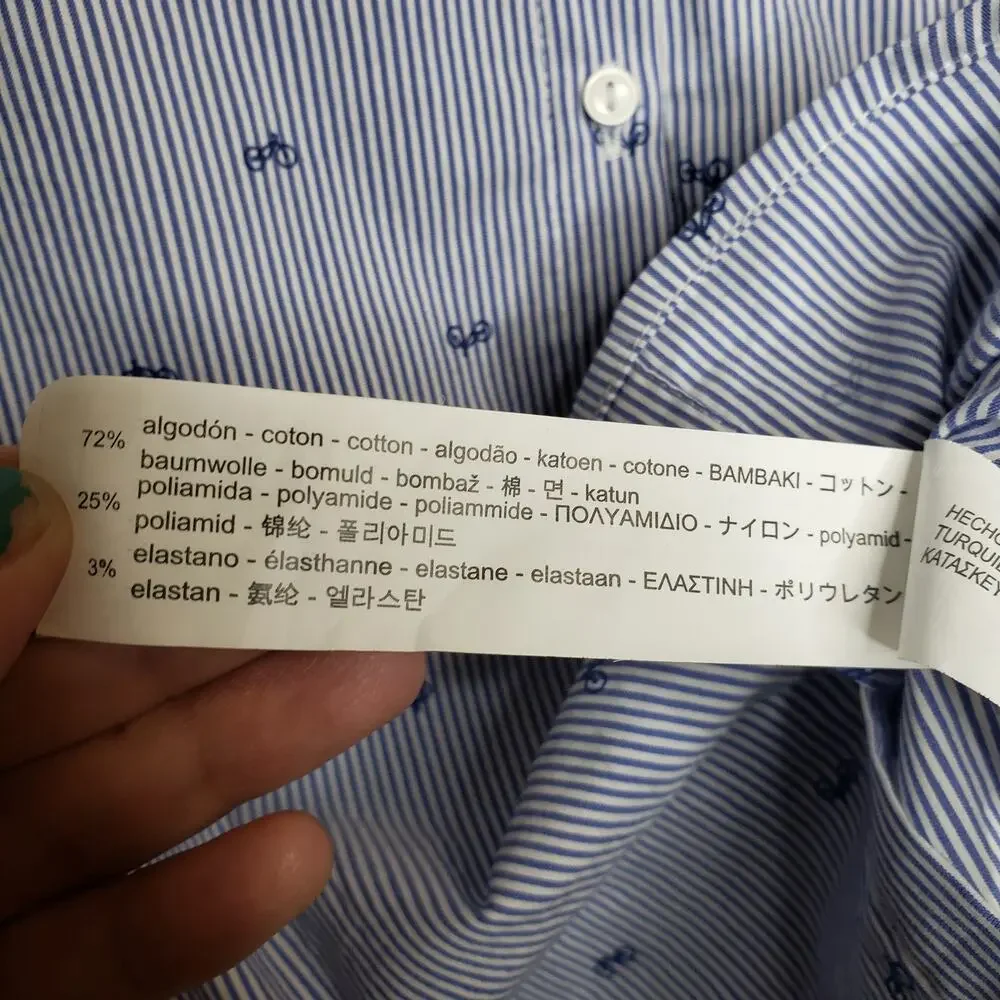 Zara Basic| Bicycle Pattern Button Down - Picture 9 of 14